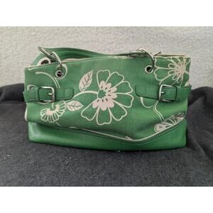 Tommy Hilfiger Green Denim Floral Women`s Handbag Used Y2K 90s